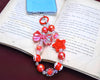 Red Elastic Phone Strap, Short Style Beaded Keychain