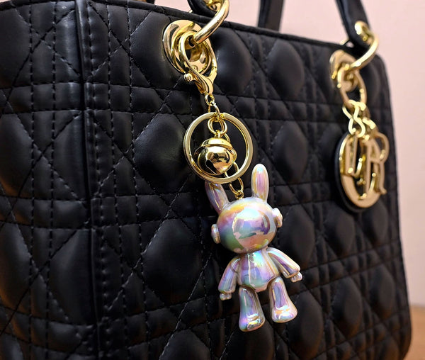 Bunny Space Astronaut Electroplated charm keychain