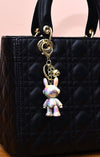 Bunny Space Astronaut Electroplated charm keychain